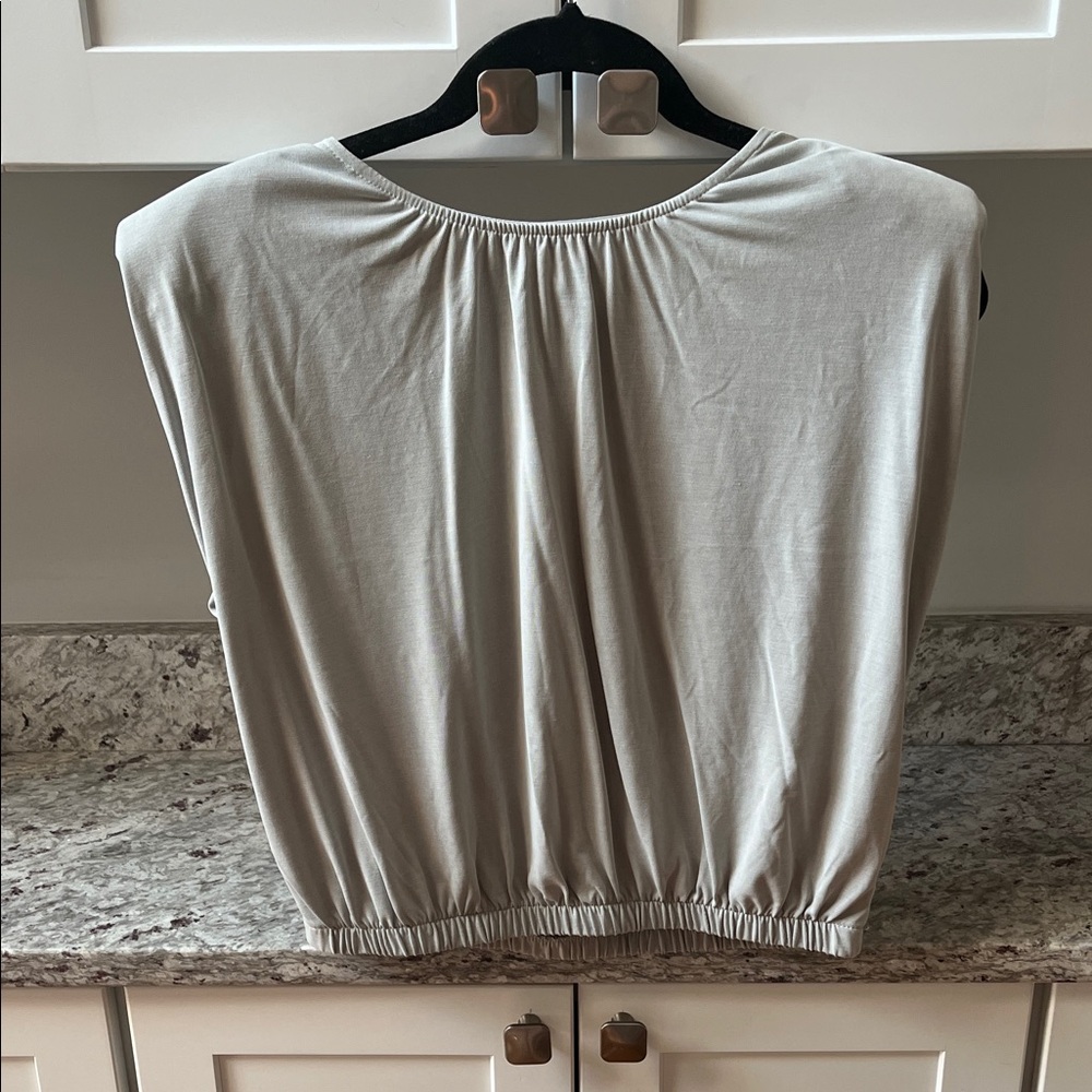 Express Gray Padded Shoulder Muscle Tee Tank